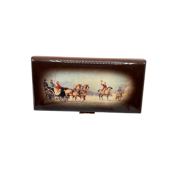 Vintage Wood Music Jewelry Box Reuge Swiss Musical Movement Sorrento Specialties
